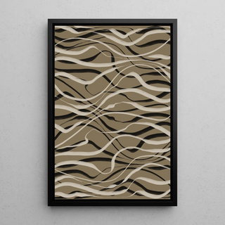 Boheme Bølger Beige og Sort Plakat - Moderne Design
