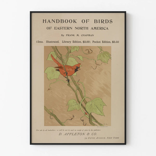 Vintage plakat med kardinalfugl – Handbook of Birds of Eastern North America