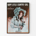 Vintage plakat Happy Little Country Girl retro vægdekoration