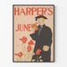 Vintage plakat Harper's juni med studerende i toga og pibe