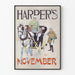 Vintage plakat Harper's november - Illustration af hest og vogn