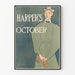 Vintage plakat Harper's oktober med elegant feminin silhuet