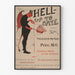 Vintage plakat Hell Up To Date satirisk illustration