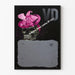 Dekorativ plakat med kranium og rosa hat i popkunststil