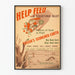 Vintage plakat med landbrugsassistance Rusland 1943 vægdekoration