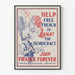 Vintage plakat støtter Frankrig for demokratiet