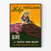 Vintage plakat Help Holland til krigshjælp for hollandsk nødhjælp