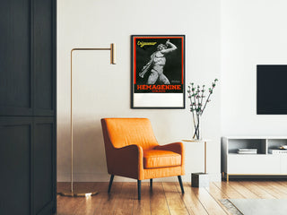 Vintage plakat Hémagénine Viguer vægdekoration statue af en gaulsk kriger