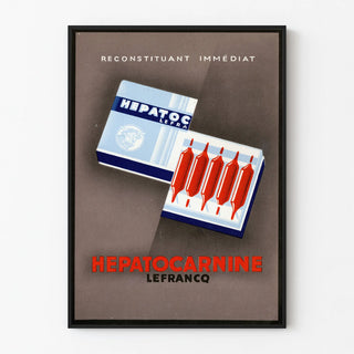 Vintage plakat Hepatocarnine Lefrancq øjeblikkeligt genoprettende