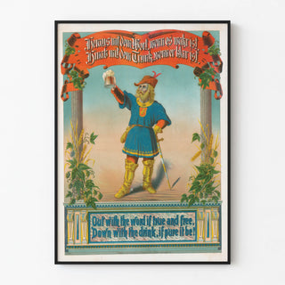 Vintage plakat af en middelaldermand, der holder et ølkrus