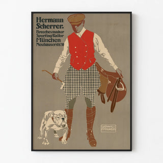Vintage plakat Hermann Scherrer Sportstøjmand i München