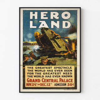 Vintage Helte Land - Historisk Krigsscene Plakat