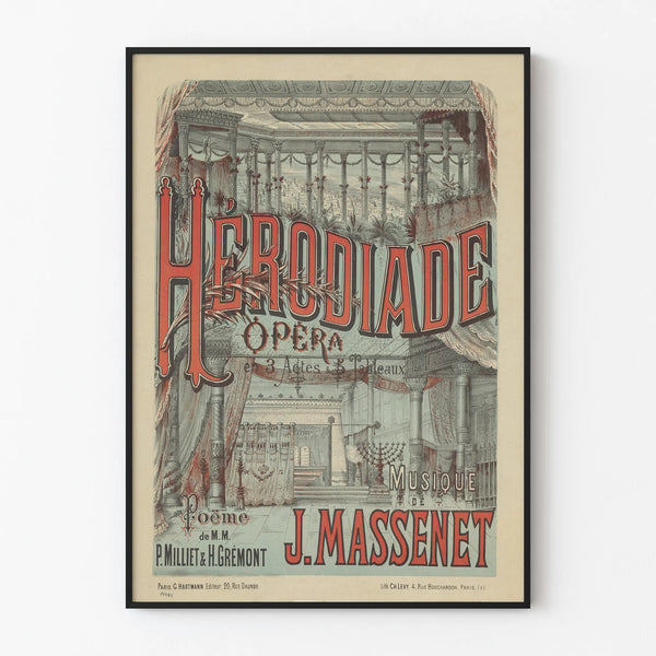 J. Massenet Herodiade Operaplakater - Vintage vægdekoration
