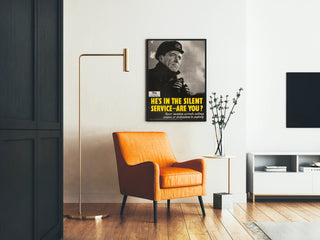 Vintage britisk militærplakat for Silent Service