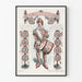 Vintage plakat med Harlekin og talspil