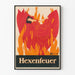 Vintage plakat Hexenfeuer vægdekoration ild og danser