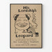 Vintage dekorativ plakat His Lordship's Leopard