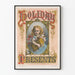 Vintage plakat Holiday Presents til festlig vægdekoration