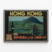 Vintage plakat Hong Kong La Riviera de l'Orient — indrammet kunstværk på væggen