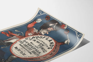 Vintage plakat Hoofland's German Tonic - Retro medicinsk vægdekoration