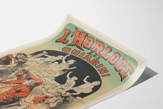 Vintage plakat L'Horloge Les Chiarini til kunstnerisk vægdekoration