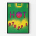 Plakat til udstilling af skulptur Hot Stuff i støbt metal