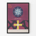 Vintage vægdekoration plakat kors og maritim kompas