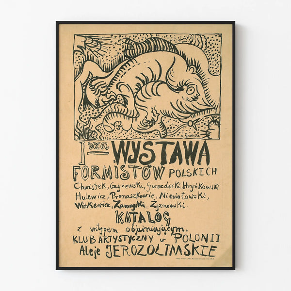 Gammel plakat fra polske formister-udstilling - Vintage vægdekoration