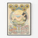 Art Nouveau plakat Il Mattino med solsikker og kvindefigur