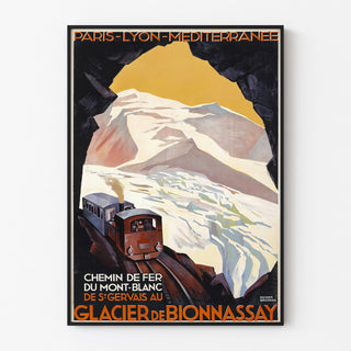 Train du Mont-Blanc - Glacier de Bionnassay | Reproduction d’affiche ancienne