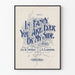 Vintage plakat med blomsterbogstaver « In Fancy You Are Ever By My Side »