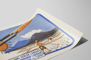 Plakat Indonesisk vintage til landbrugs-vægdekoration — visning af kunstværket