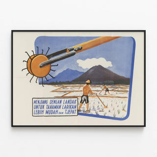 Plakat Indonesisk vintage til landbrugs-vægdekoration — indrammet kunstværk på væggen