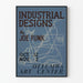 Dekorativ plakat med industrielle designs af Joe Funk