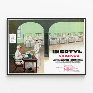 Plakat vintage Inertyl Charvoz - Medicinsk vægdekoration retro — indrammet kunstværk på væggen