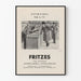 Vintage plakat af gammel boghandel - Bogscene med kunder