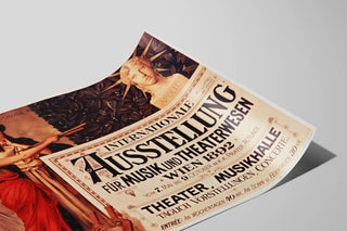 Plakat Vintage Internationale udstilling Wien 1892 - Vægdekoration Teater og Musik — visning af kunstværket
