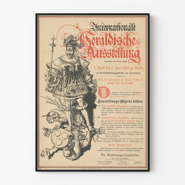 Gammel plakat Internationale Heraldiske Udstilling Berlin 1882