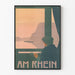 Vintage plakat til vægdekoration Am Rhein 1897