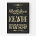 Vintage plakat Iolanthe - Klassisk teater vægdekoration
