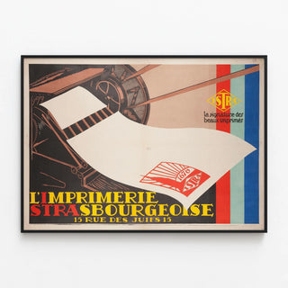 Plakat vintage fra Strasbourgs trykkeri – Vægdekoration — indrammet kunstværk på væggen