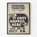 Plakat Teater It Can't Happen Here - Vintage Vægdekoration