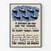 Vintage aktivistplakat med skibe og landmand