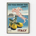 Vintage plakat af kort og citron fra Italien