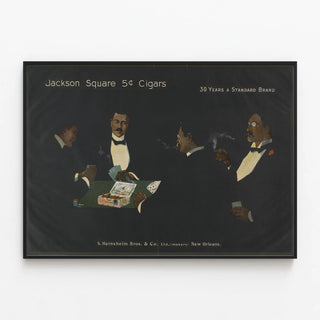 Plakat Vintage Jackson Square 5¢ Cigars - Retro vægdekoration — indrammet kunstværk på væggen