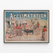 Vintage plakat af Jardin Zoologique d'Acclimatation Cinghalais — indrammet kunstværk på væggen