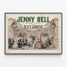 Plakat vintage komisk opera Jenny Bell af D.F.E. Auber — indrammet kunstværk på væggen