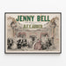 Plakat vintage opéra comique Jenny Bell barok udsmykning — indrammet kunstværk på væggen