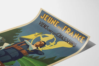 Vintage militær plakat Ung i Frankrig 10. BCP Neuville-sur-Ain