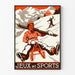 Vintage plakat med spil og sport om vinteren